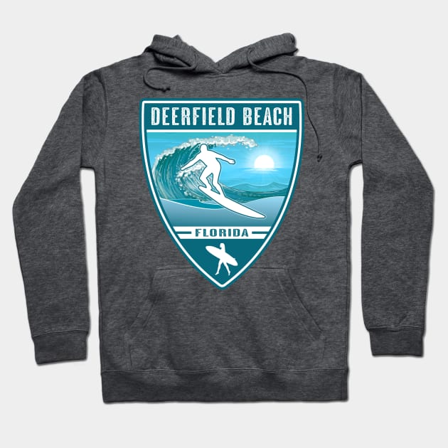 Surf Deerfield Beach Florida Hoodie by Jared S Davies